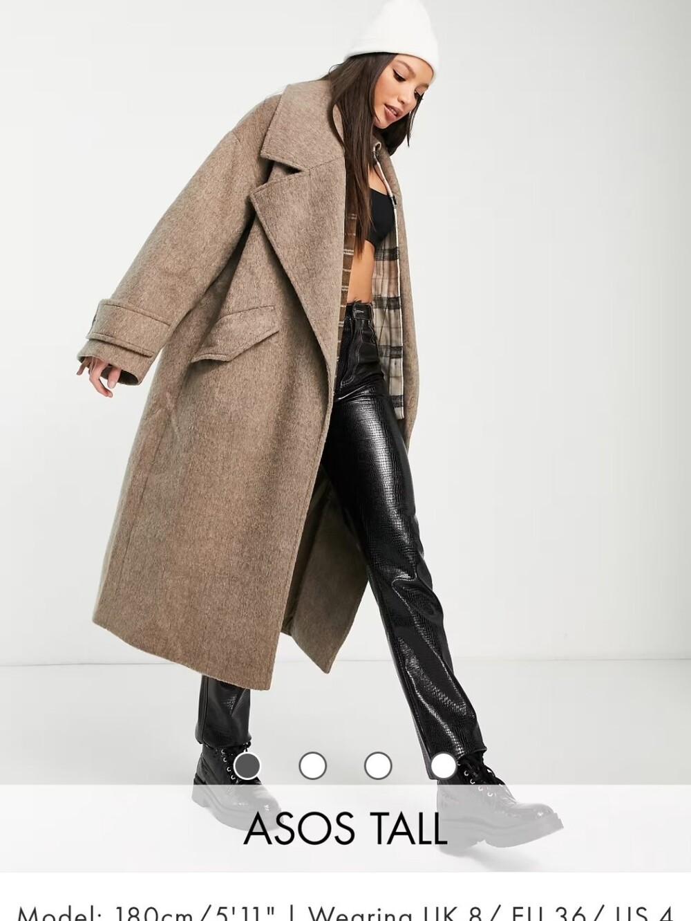 ASOS Tall Brown Oversized Wool-Blend Coat